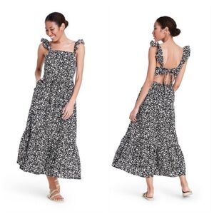 NWT RIXO Floral Ruffle Strap Dress